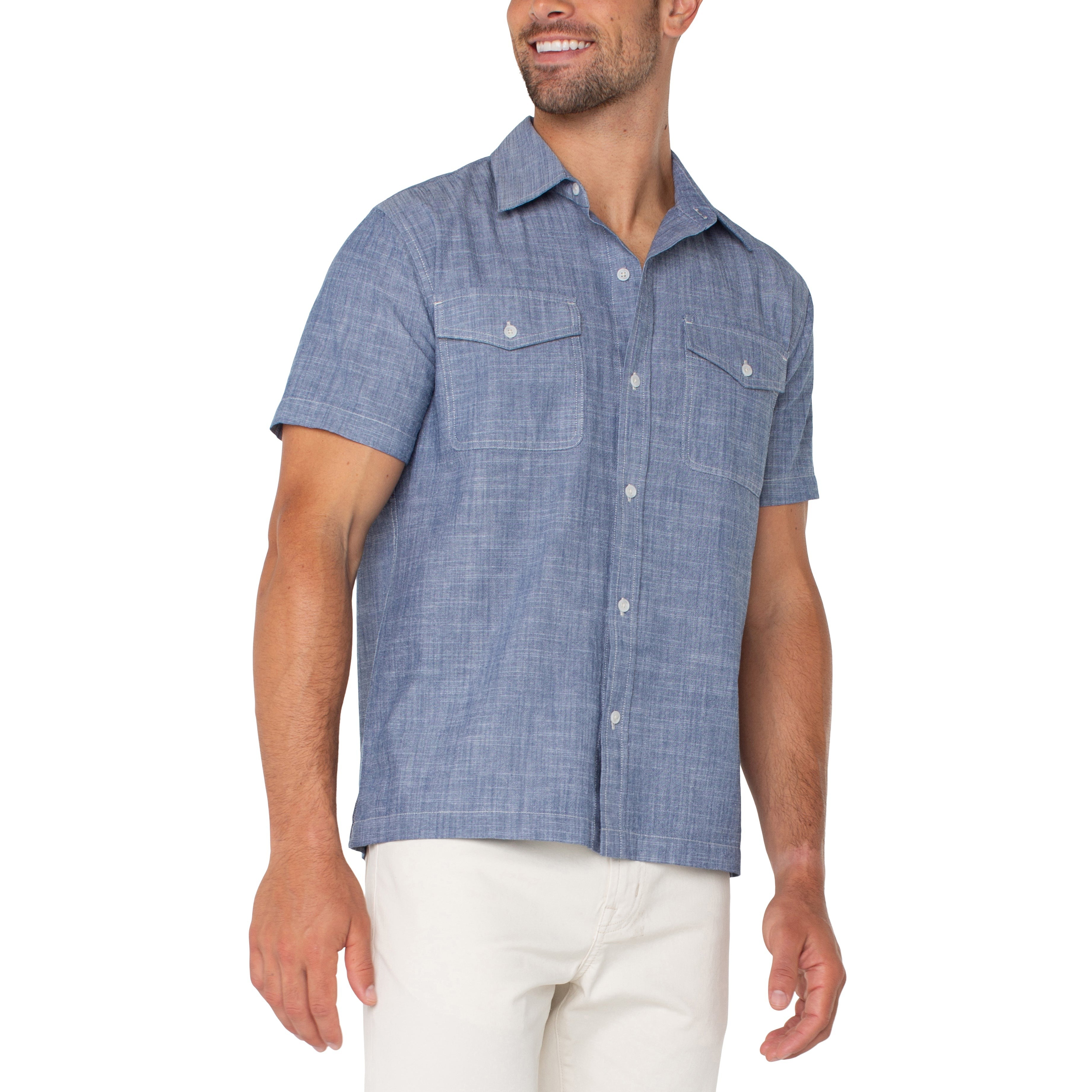 MEN'S S/S SHIRT | MENSFLAP POCKET BUTTON UP-Shirts & Tops-LIVERPOOL-Coriander