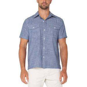 MEN'S S/S SHIRT | MENSFLAP POCKET BUTTON UP-Shirts & Tops-LIVERPOOL-SMALL-CHAMBRAY-Coriander