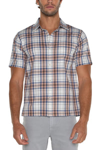 MEN'S S/S SHIRT | PEACHY PLAID-Shirts & Tops-LIVERPOOL-Coriander