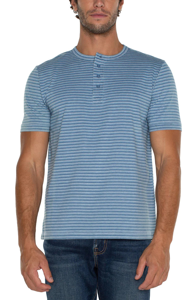 MEN'S T-SHIRT | STRIPED HENLEY-Shirts & Tops-LIVERPOOL-Coriander
