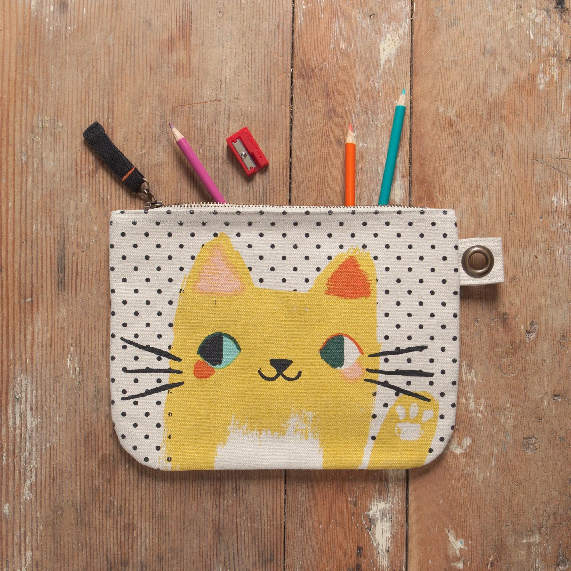MEOW MEOW ZIP POUCH - LARGE-Bags & Wallets-DANICA-Coriander