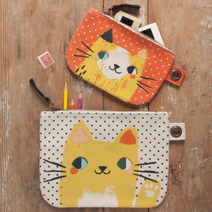 MEOW MEOW ZIP POUCH - LARGE-Bags & Wallets-DANICA-Coriander