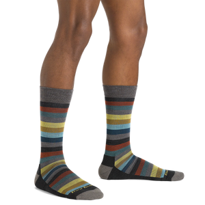 MERLIN STRIPE CREW LIGHTWEIGHT CUSHION SOCK-Socks-DARN TOUGH-Coriander