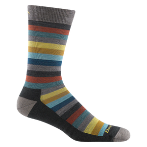 MERLIN STRIPE CREW LIGHTWEIGHT CUSHION SOCK-Socks-DARN TOUGH-LARGE-CHARCOAL-Coriander