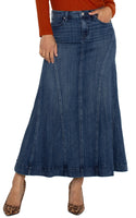 MERMAID MAXI DENIM SKIRT-Bottoms-LIVERPOOL-4-WOODWARD-Coriander