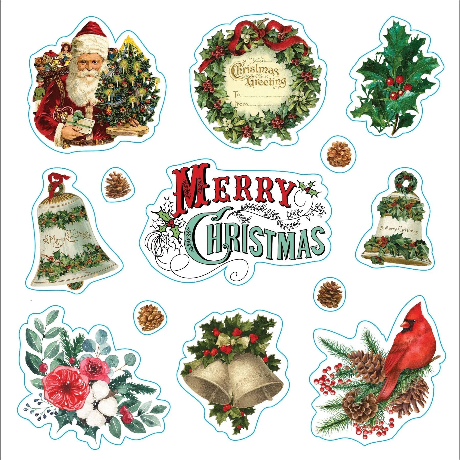 MERRY & BRIGHT CHRISTMAS STICKER BOOK-Books & Stationery-PETER PAUPER PRESS-Coriander