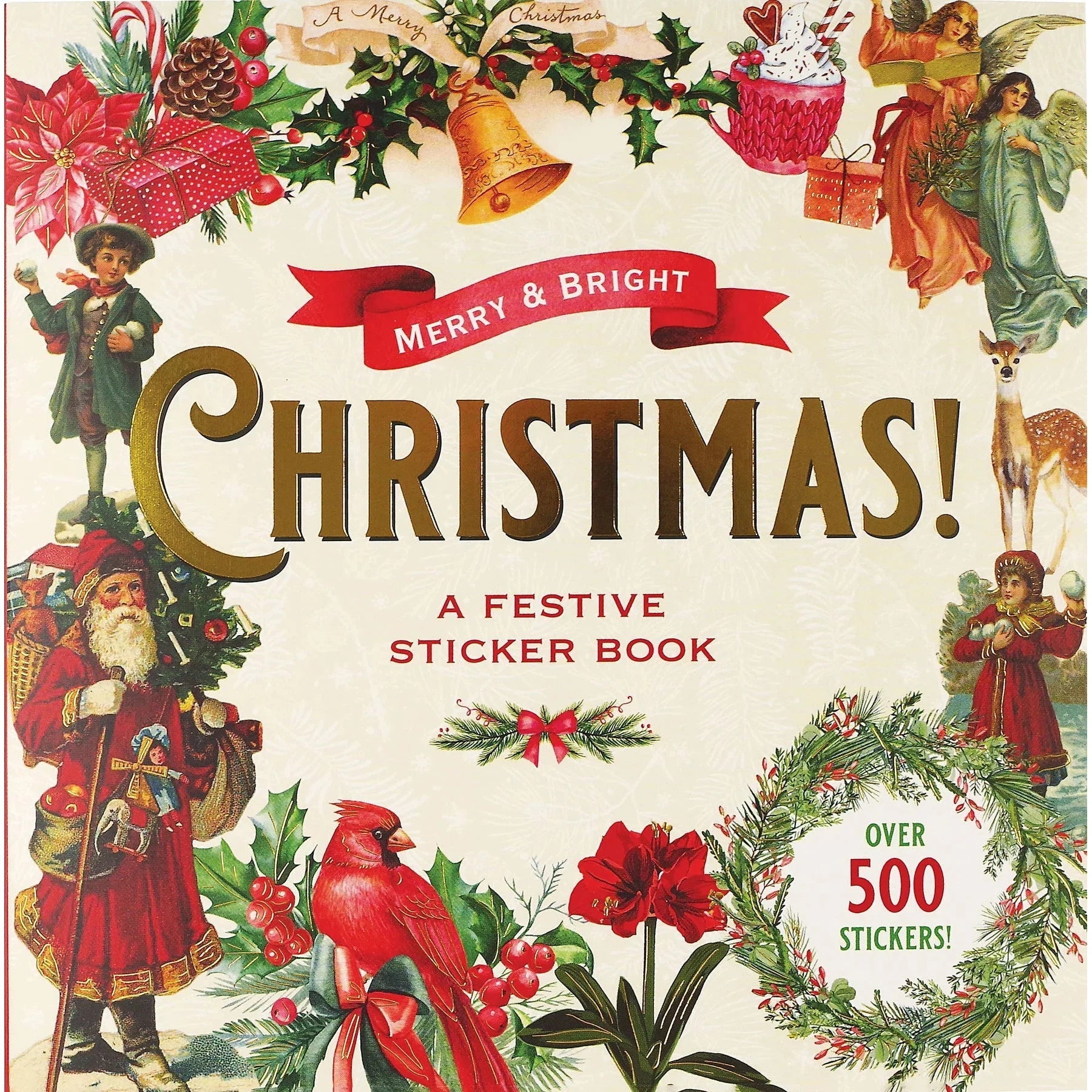 MERRY & BRIGHT CHRISTMAS STICKER BOOK-Books & Stationery-PETER PAUPER PRESS-Coriander