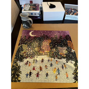 MERRY MOONLIGHT SKATERS 500 PIECE PUZZLE-Fun and Games-RAINCOAST-Coriander