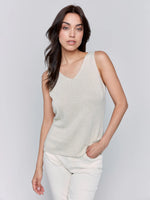 METALLIC LUREX KNIT CAMI-Top-CHARLIE B-XSMALL-GOLD-Coriander