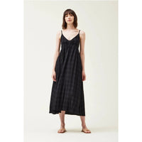 MICHELLE TEXTURED MIDI DRESS-Dresses-GRADE AND GATHER-SMALL-Black-Coriander