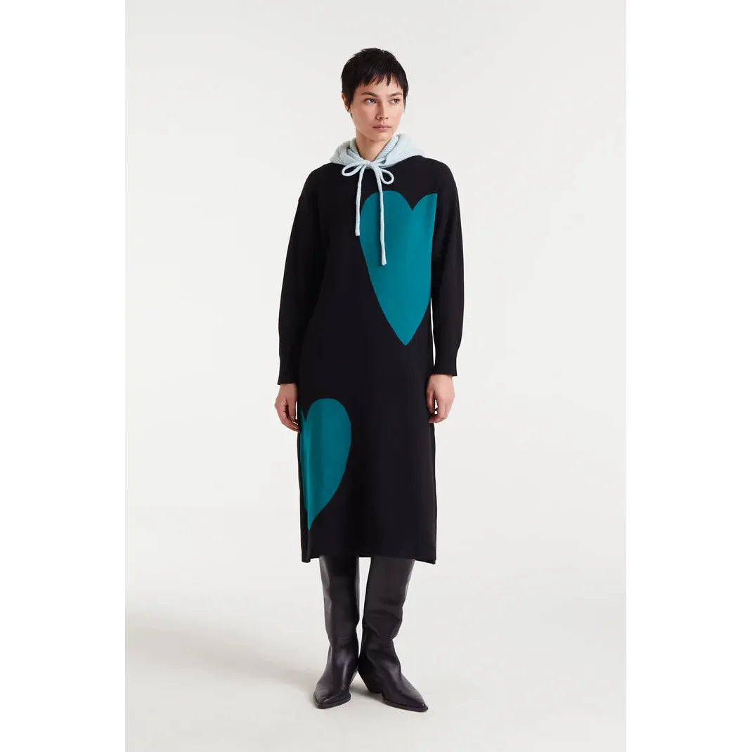 MIDI DRESS | JACQUARD WITH HEARTS-Dresses-COMPANIA FANTASTICA-Coriander