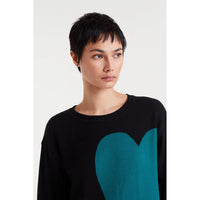 MIDI DRESS | JACQUARD WITH HEARTS-Dresses-COMPANIA FANTASTICA-XSMALL-BLACK-MULTI-Coriander