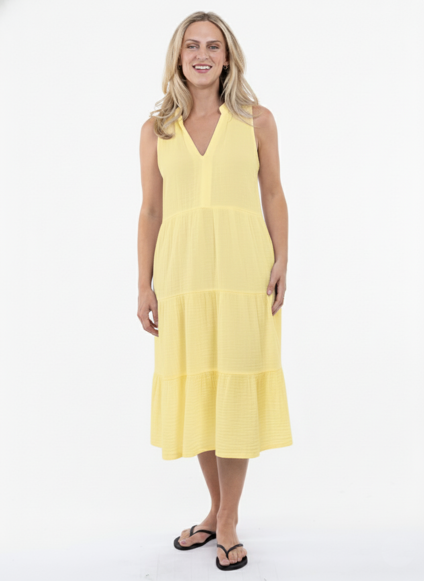 MIDI DRESS | VIOLA-Dress-SHANNON PASSERO-SMALL-CANARY YELLOW-Coriander