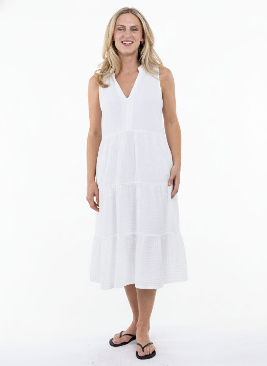 MIDI DRESS | VIOLA-Dress-SHANNON PASSERO-SMALL-WHITE-Coriander