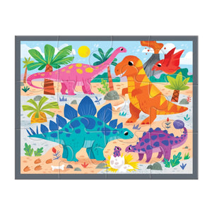 MIGHTY DINOSAURS 12 PIECE POUCH PUZZLE-Fun and Games-RAINCOAST-Coriander