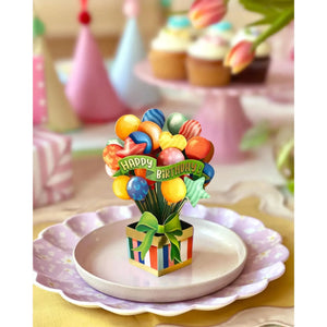 MINI POP UP CARD | BIRTHDAY BALLOONS-Books & Stationery-FRESH CUT PAPER-Coriander