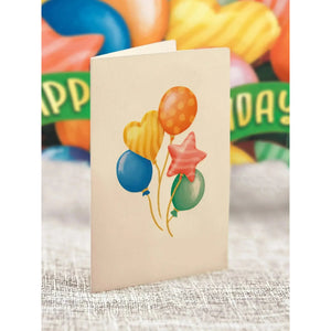 MINI POP UP CARD | BIRTHDAY BALLOONS-Books & Stationery-FRESH CUT PAPER-Coriander