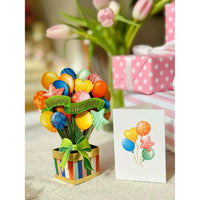 MINI POP UP CARD | BIRTHDAY BALLOONS-Books & Stationery-FRESH CUT PAPER-Coriander
