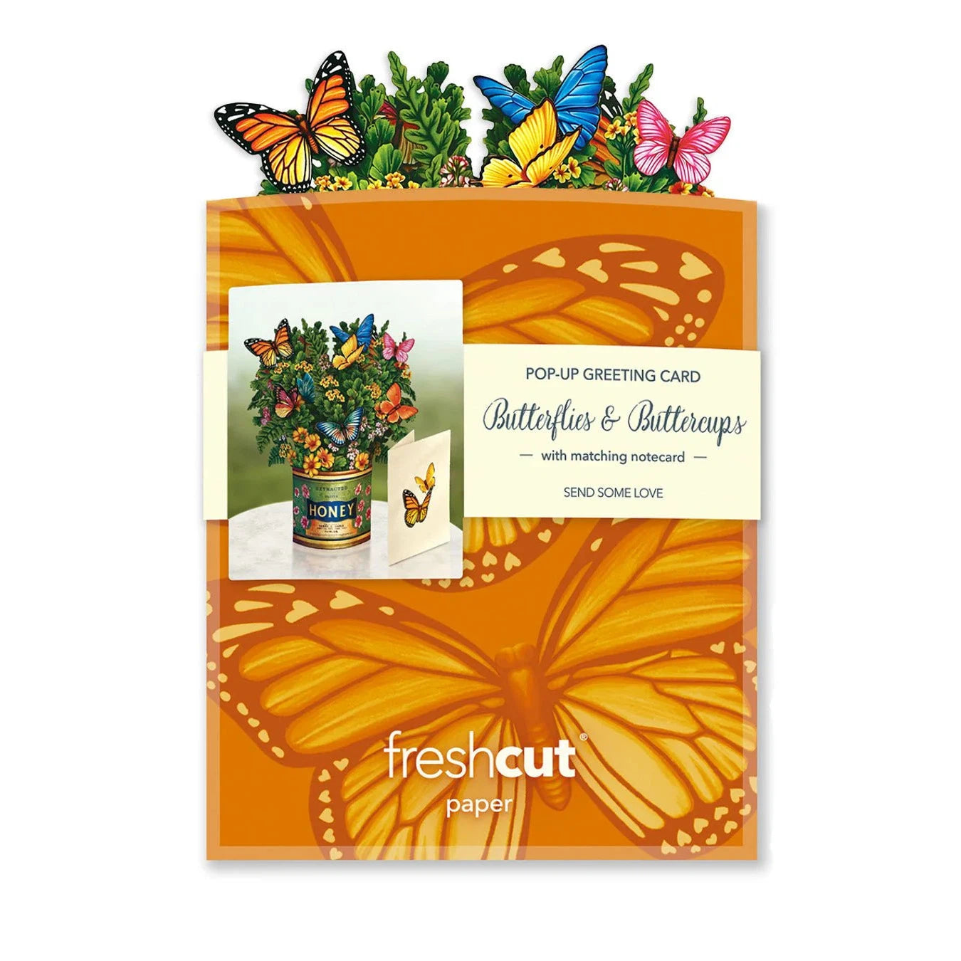 MINI POP-UP CARD | BUTTERFLY & BUTTERCUP-Books & Stationery-FRESH CUT PAPER-Coriander