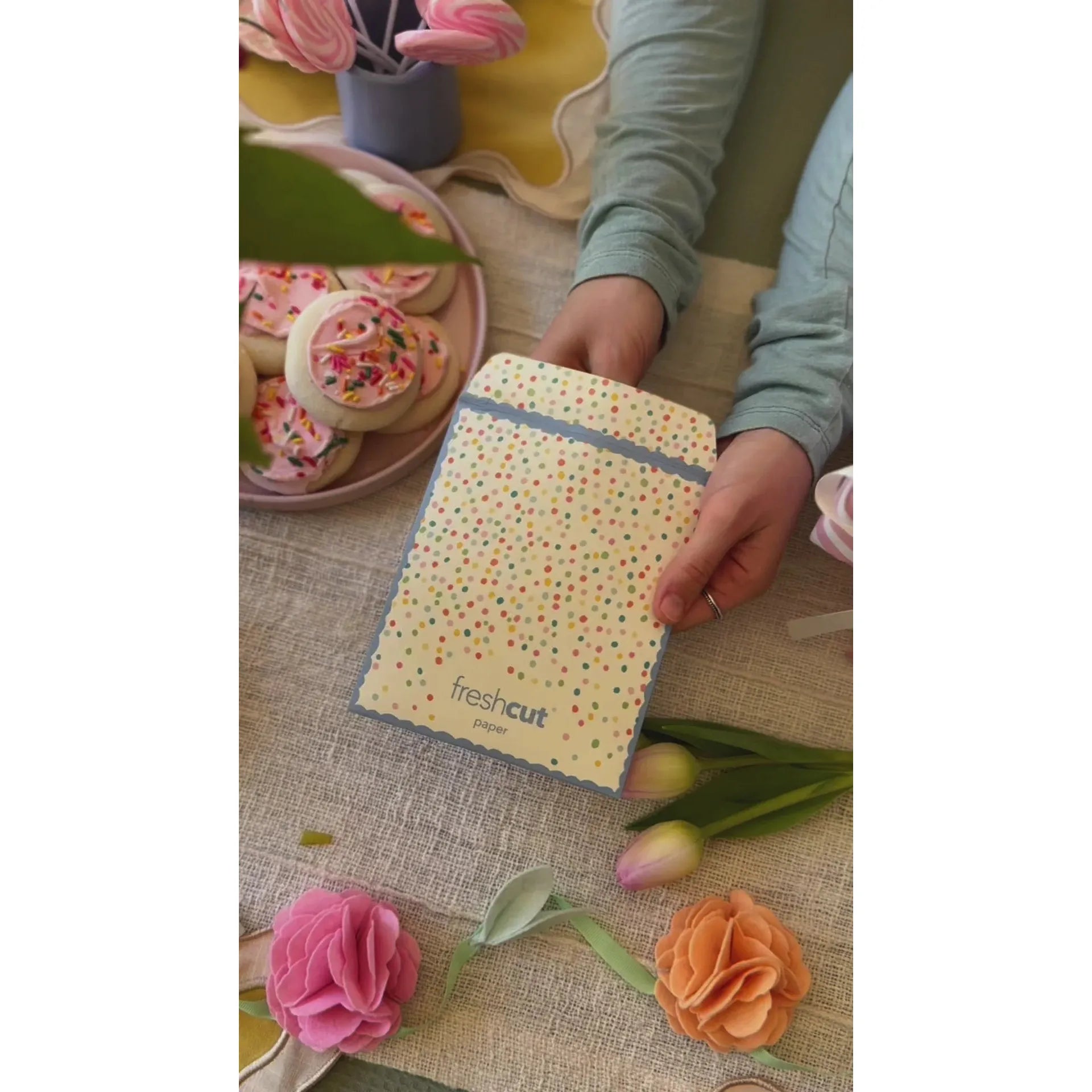 MINI POP-UP CARD | CONFETTI BIRTHDAY CAKE-Books & Stationery-FRESH CUT PAPER-Coriander
