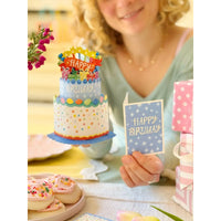 MINI POP-UP CARD | CONFETTI BIRTHDAY CAKE-Books & Stationery-FRESH CUT PAPER-Coriander