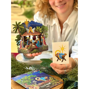 MINI POP-UP CARD | STARLIT NATIVITY-Books & Stationery-FRESH CUT PAPER-Coriander