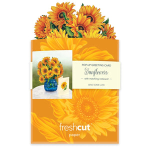 MINI SUNFLOWER POP-UP CARD-Books & Stationery-FRESH CUT PAPER-Coriander