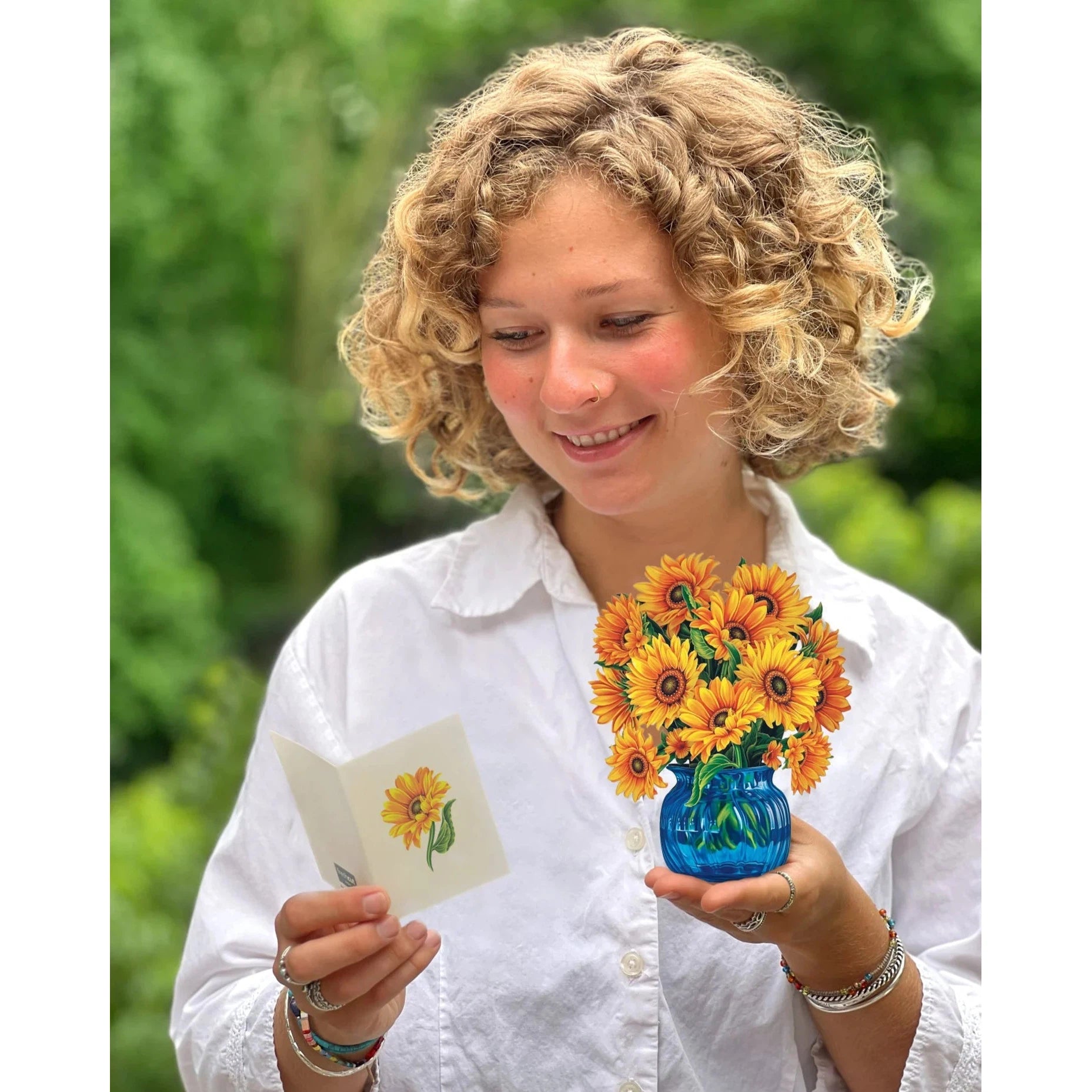 MINI SUNFLOWER POP-UP CARD-Books & Stationery-FRESH CUT PAPER-Coriander