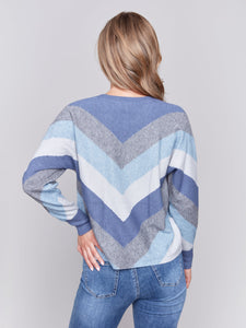 MITRED STRIPES SWEATER-Jackets & Sweaters-CHARLIE B-Coriander