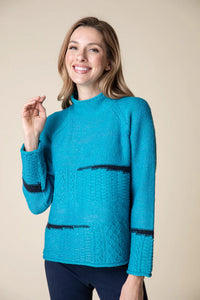 MIXED CABLE STITCH PULLOVER-Jackets & Sweaters-HABITAT-XSMALL-CAPRI-Coriander