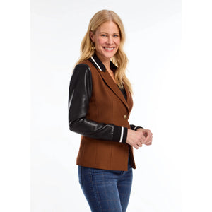 MIXED MEDIA BLAZER-Jackets & Sweaters-FRENCH DRESSING JEANS-Coriander