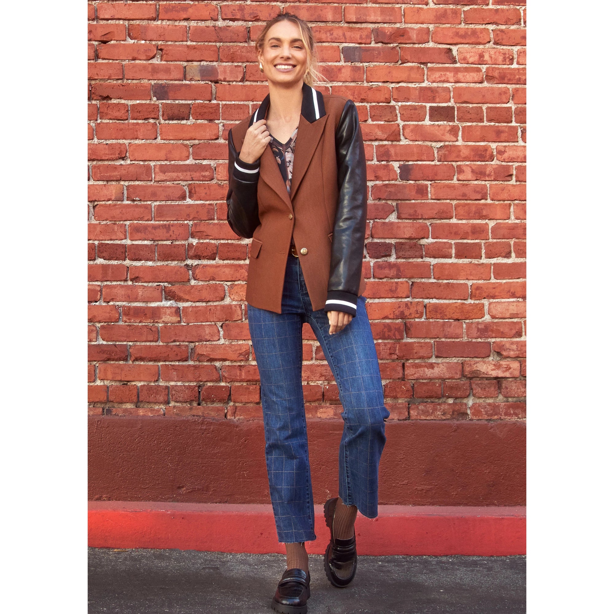 MIXED MEDIA BLAZER-Jackets & Sweaters-FRENCH DRESSING JEANS-Coriander