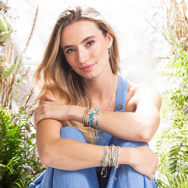 MIXED MEDIA BRACELET | GOLD: COURAGE, AMAZONITE-Jewellery-SCOUT CURATED WEARS-Coriander