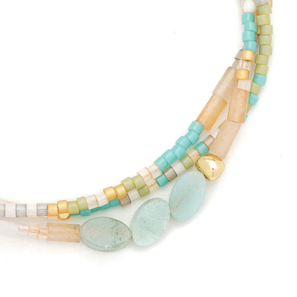 MIXED MEDIA BRACELET | GOLD: COURAGE, AMAZONITE-Jewellery-SCOUT CURATED WEARS-Coriander