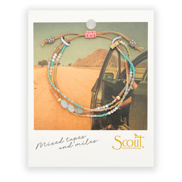 MIXED MEDIA BRACELET | GOLD: COURAGE, AMAZONITE-Jewellery-SCOUT CURATED WEARS-Coriander