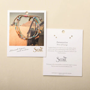 MIXED MEDIA BRACELET | GOLD: COURAGE, AMAZONITE-Jewellery-SCOUT CURATED WEARS-Coriander