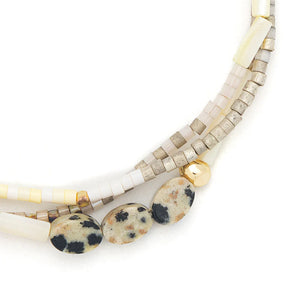 MIXED MEDIA BRACELET | GOLD: JOY, DALMATION JASPER-Jewellery-SCOUT CURATED WEARS-Coriander