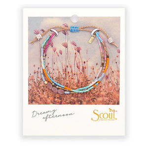MIXED MEDIA BRACELET | GOLD - LOVE, RHODOCHROSITE-Jewellery-SCOUT CURATED WEARS-Coriander