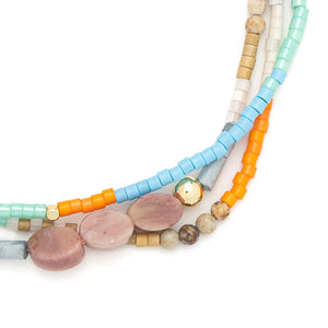 MIXED MEDIA BRACELET | GOLD - LOVE, RHODOCHROSITE-Jewellery-SCOUT CURATED WEARS-Coriander