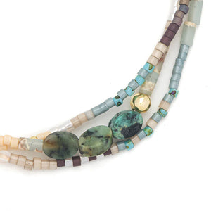 MIXED MEDIA BRACELET | GOLD: TRANSFORMATION, AFRICAN TURQUOISE-Jewellery-SCOUT CURATED WEARS-Coriander