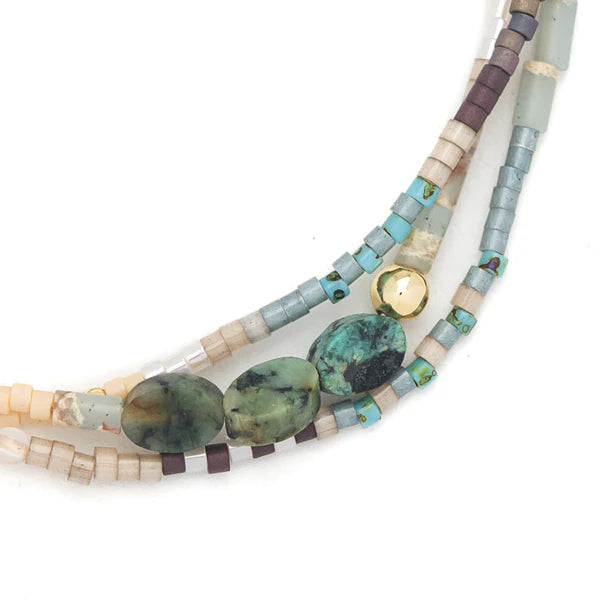 MIXED MEDIA BRACELET | GOLD: TRANSFORMATION, AFRICAN TURQUOISE-Jewellery-SCOUT CURATED WEARS-Coriander