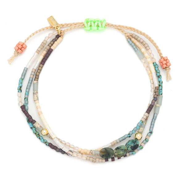MIXED MEDIA BRACELET | GOLD: TRANSFORMATION, AFRICAN TURQUOISE-Jewellery-SCOUT CURATED WEARS-Coriander