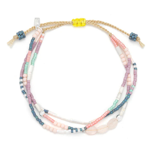 MIXED MEDIA BRACELET | SILVER: HEART, ROSE QUARTZ-Jewellery-SCOUT CURATED WEARS-Coriander