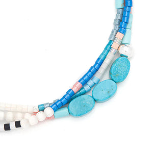 MIXED MEDIA BRACELET | SILVER: SKY, TURQUOISE-Jewellery-SCOUT CURATED WEARS-Coriander