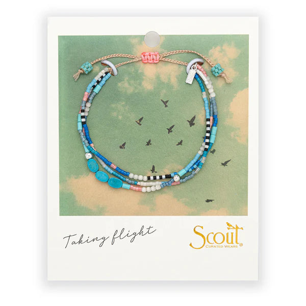 MIXED MEDIA BRACELET | SILVER: SKY, TURQUOISE-Jewellery-SCOUT CURATED WEARS-Coriander