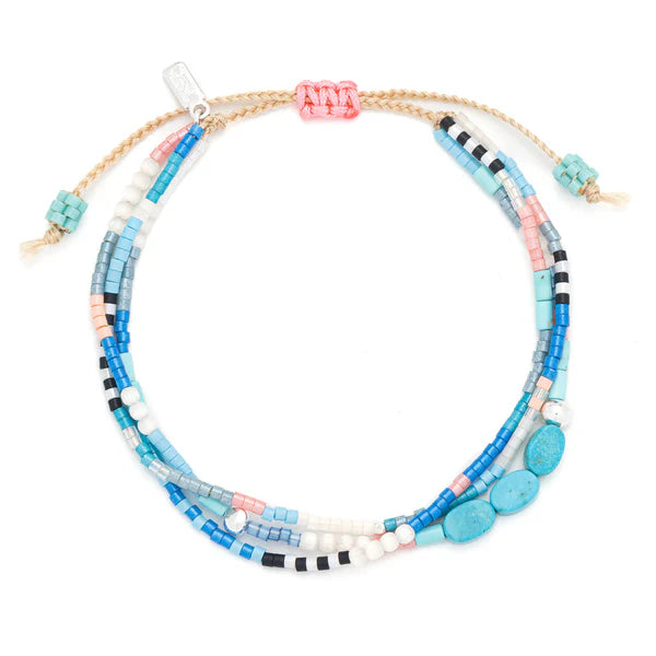 MIXED MEDIA BRACELET | SILVER: SKY, TURQUOISE-Jewellery-SCOUT CURATED WEARS-Coriander
