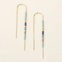 MIYUKI THREAD EARRING | COBALT MULTI & GOLD-Jewellery-SCOUT-Coriander