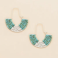 MIYUKI U-HOOP EARRING | TURQUOISE & SILVER-Jewellery-SCOUT-Coriander