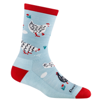 MOTHER CLUCKER CREW WOMEN'S SOCKS-Socks & Footwear-DARN TOUGH-MEDIUM-SKYLIGHT-Coriander