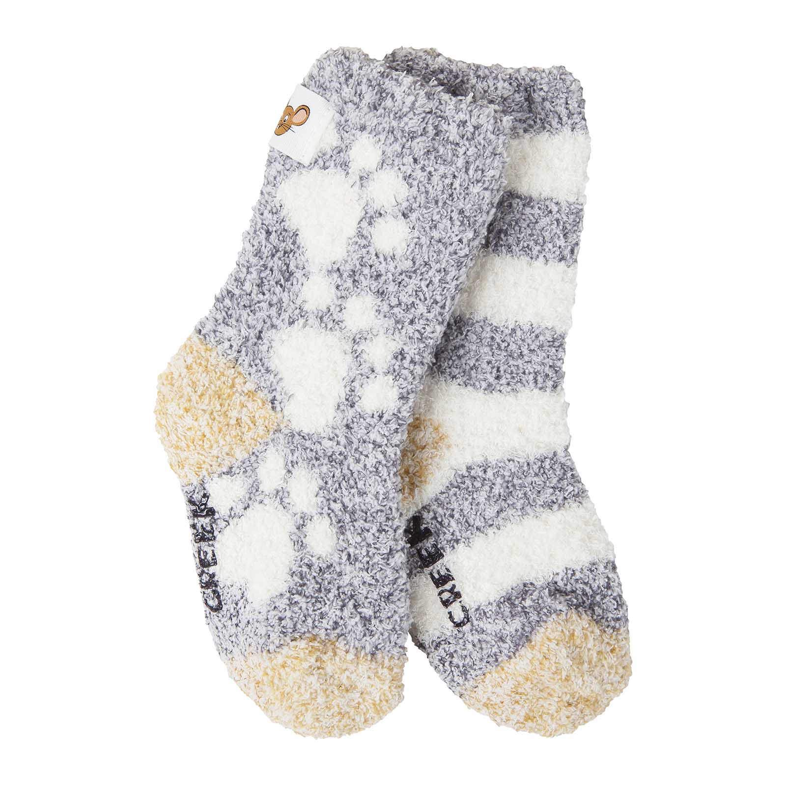 MOUSE CREEK TODDLER SOCKS w GRIPPERS-Socks-WORLD'S SOFTEST-PAW-Coriander